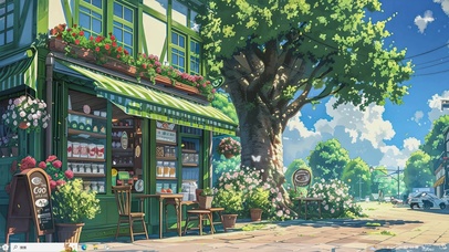 清新乡村便利店-桌面主题