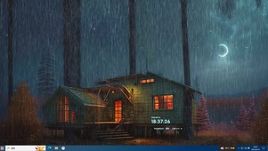 雨中小木屋主题