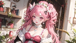 粉红猫耳少女