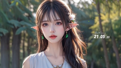 4K梦幻精灵长发女孩