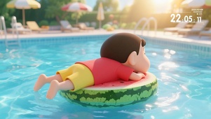 夏日泳池小新
