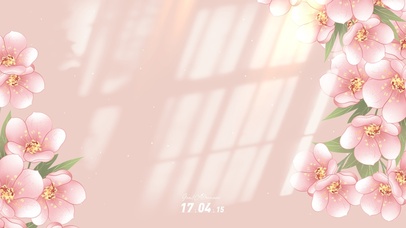 小清新 手绘桃花