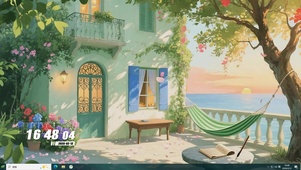 房屋海景树木桌面主题