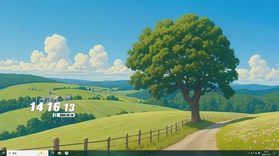 护眼白云树木桌面主题