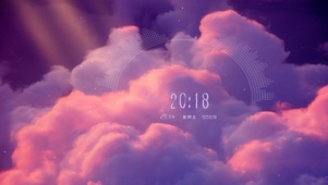 4K 晚霞染红的云海