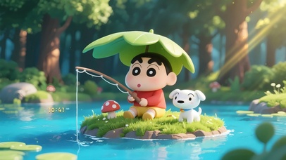 休闲垂钓时光小新