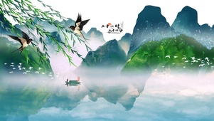 4k 水墨春意风景
