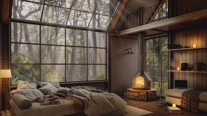 唯美治愈温馨森林小屋