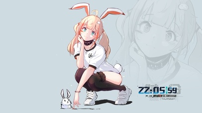 4K可爱兔耳女孩