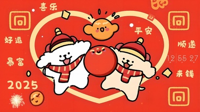 2025新年线条小狗