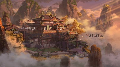 古风黄昏云海仙居