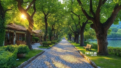 护眼清新公园小道