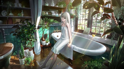 4K复古白发少女房间