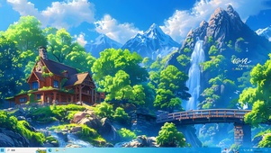 阳光治愈瀑布小屋