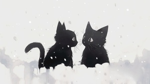 雪地上的小猫咪