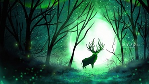 4k 梦幻森林麋鹿