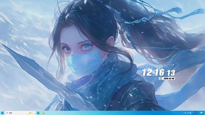戴面具古风美少女桌面主题