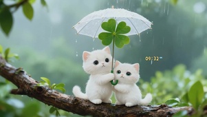 躲雨的猫咪
