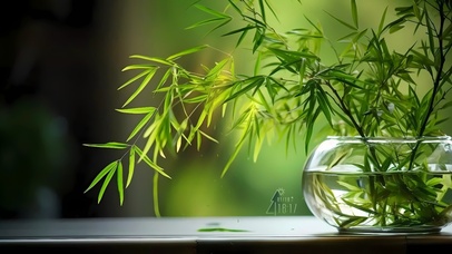 4k绿色护眼竹叶