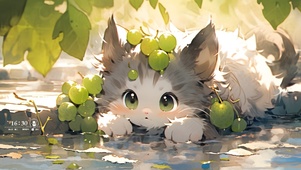 猫咪与葡萄