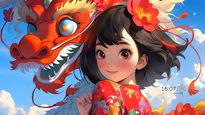 国潮女孩与神龙