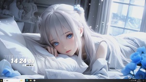 白发美女桌面主题