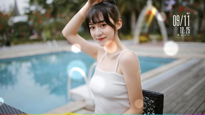 4k泳池边的女朋友