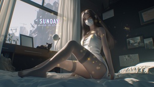 清澈的眼眸，像是湛蓝的湖水