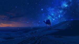 沙漠星空骆驼