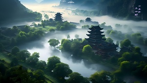 古风山水阁楼