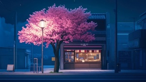 静谧樱花街道