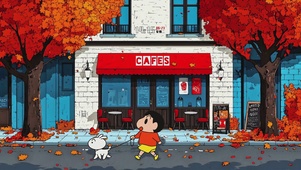 小新和小白秋季漫步