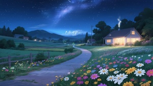 夜晚乡村小路