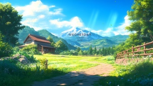 绿色护眼夏日乡村