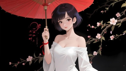 唯美古风撑伞美女