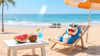 海边度假哆啦A梦
