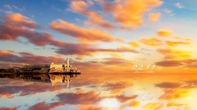 4k治愈黄昏海面倒影