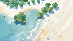 夏日海滩  壁纸