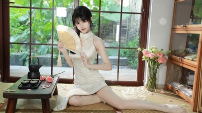 4K旗袍长腿美女