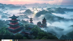 森林阳光清晨雾气鸟鸣