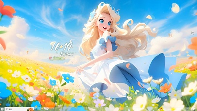 公主在草地起舞