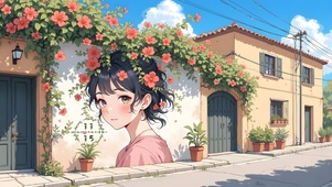 墙绘女孩