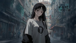 酷酷的黑发女孩