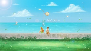 夏日海边码头