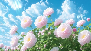 4K蓝天下唯美小花