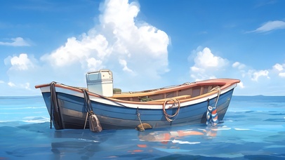 治愈 海上渔船