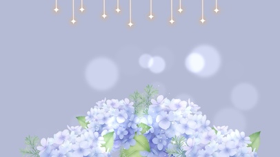 星夜手绘绣球花