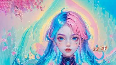 彩虹女孩4K治愈壁纸