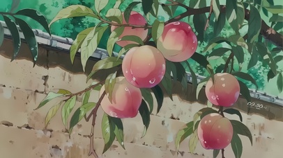 清新护眼墙头蜜桃