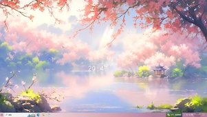 古风樱花湖畔